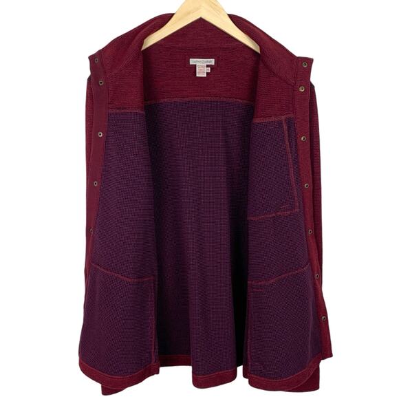 CARBON 2 COLBALT Men's MED Burgundy Purple Snap Button Shirt Jacket - Picture 3 of 12